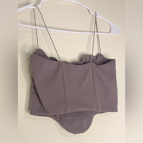 JOAH BROWN- Sueded Brown Contour Corset Tank - Picture 4 of 6